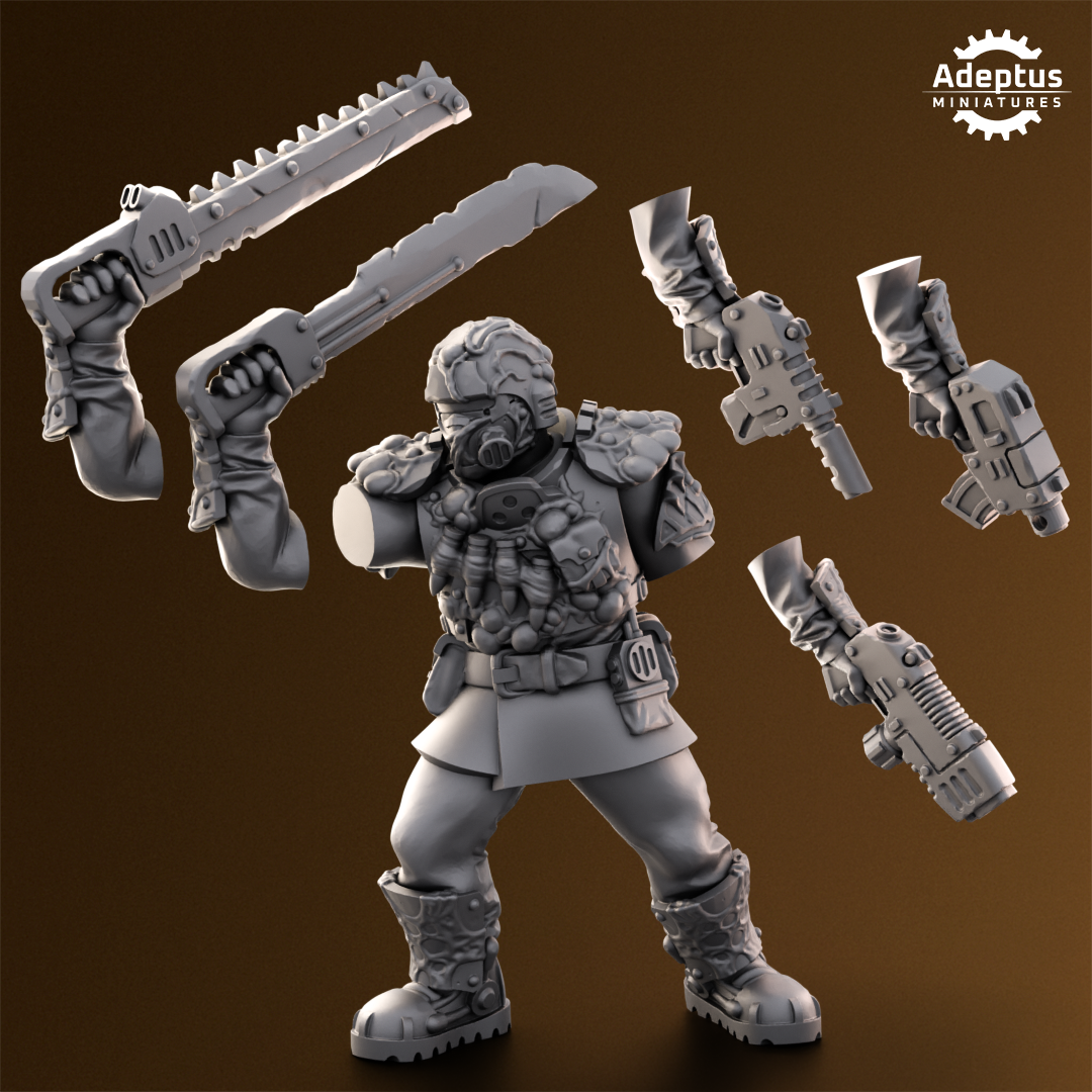 Sporeblight Regiment- Command Squad (4-Unit Kit or Single Model) by Adeptus Miniatures