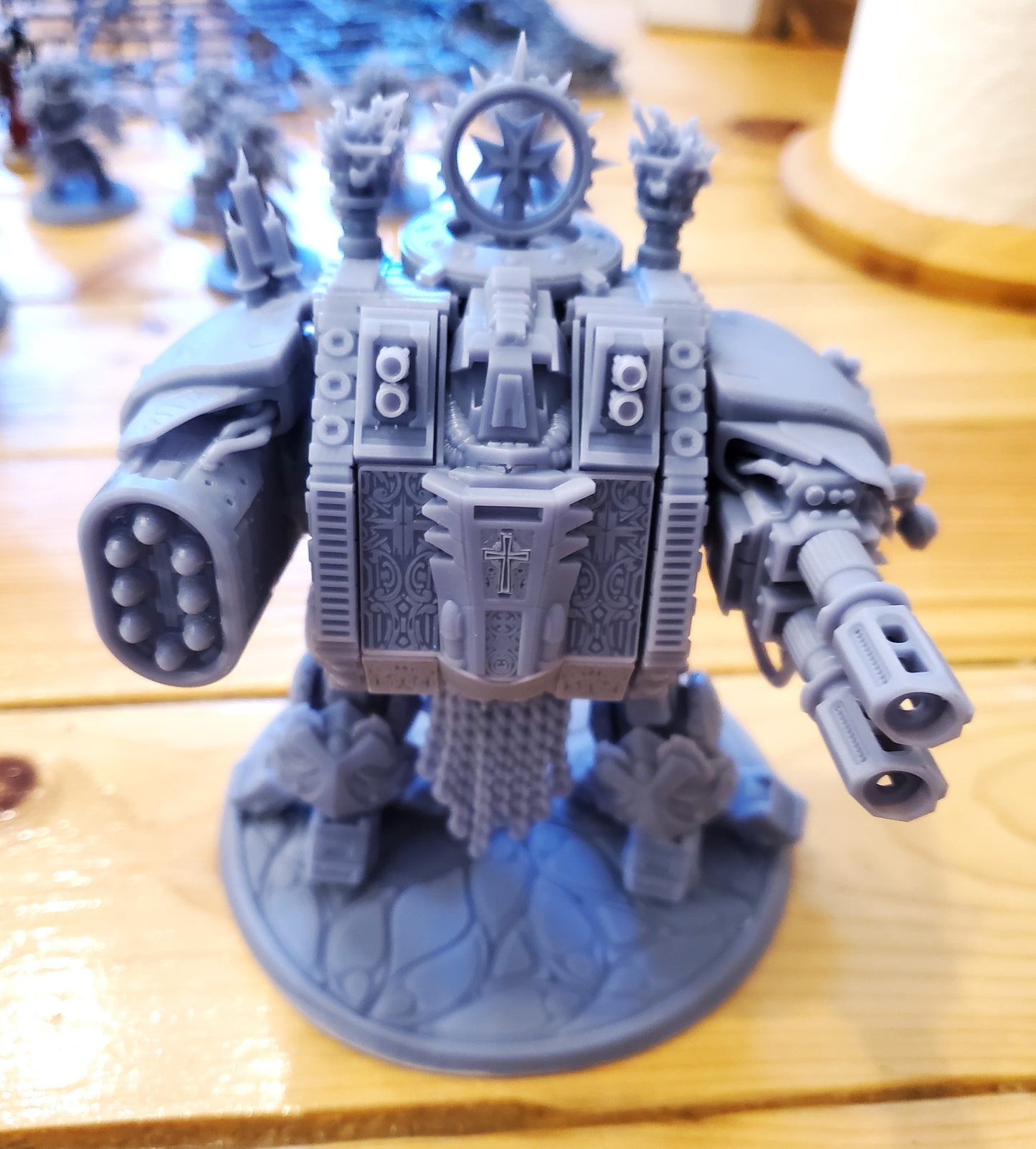Printed in our shop. Ornaments from the Templar Vehicle Ornaments kit and are NOT part of the original dreadnought kit.