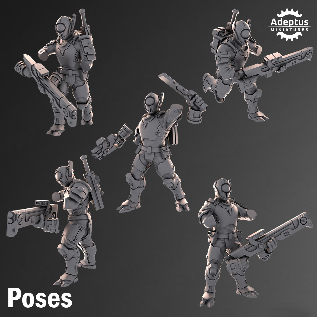 Line Strikers- Kae'ti (5-Unit Kit or Single Model) by Adeptus Miniatures