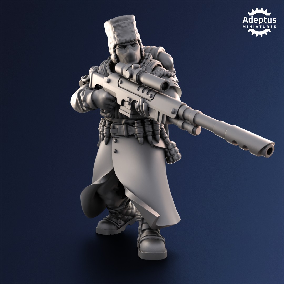 Coldreach Regiment- Sniper Squad (3-Unit Kit or Single Model) by Adeptus Miniatures