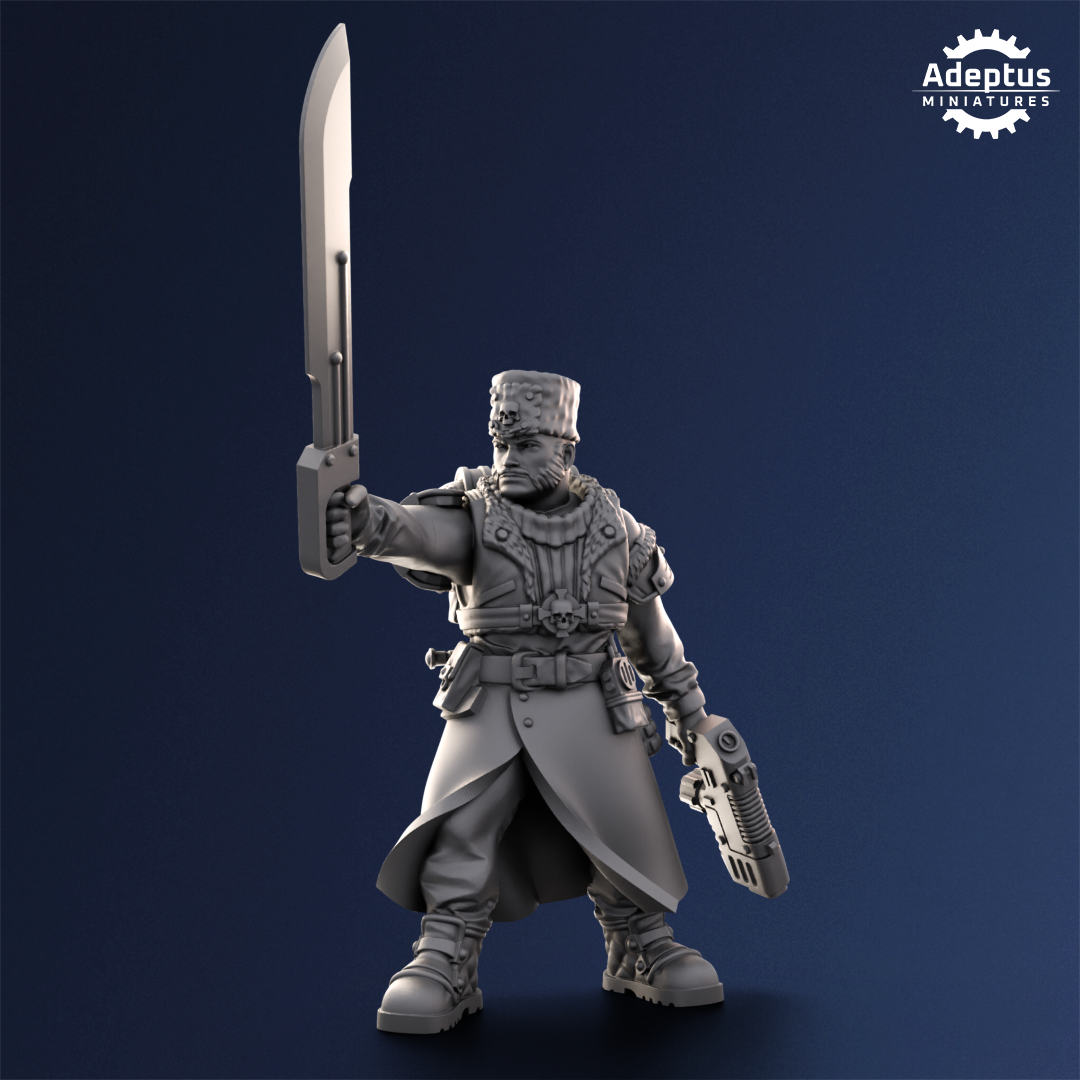 Coldreach Regiment- Command Squad (4-Unit Kit or Single Model) by Adeptus Miniatures