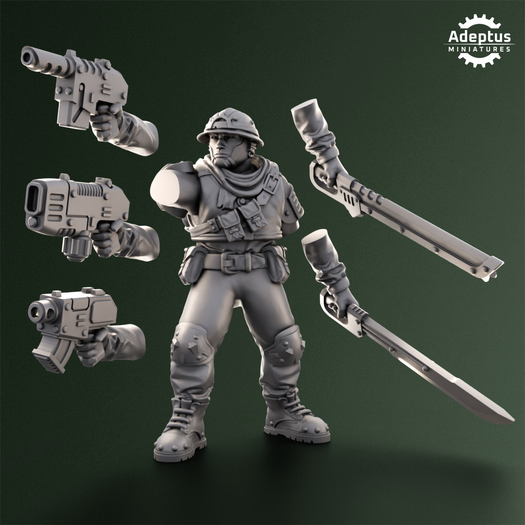 Shadowmarch Battalion-Command Squad (4-Unit Kit or Single Model) by Adeptus Miniatures