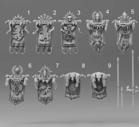 Asgardian War Banners Bits for a Standard Bearer by Atlan Forge