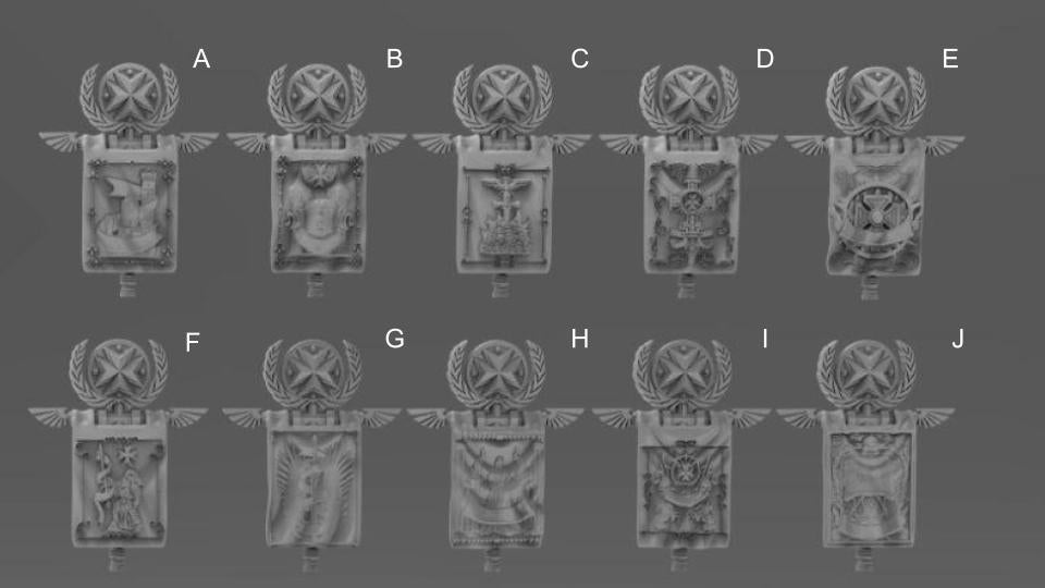 Templar War Banner Bits (Set of 5 Backpack Banners) by Atlan Forge
