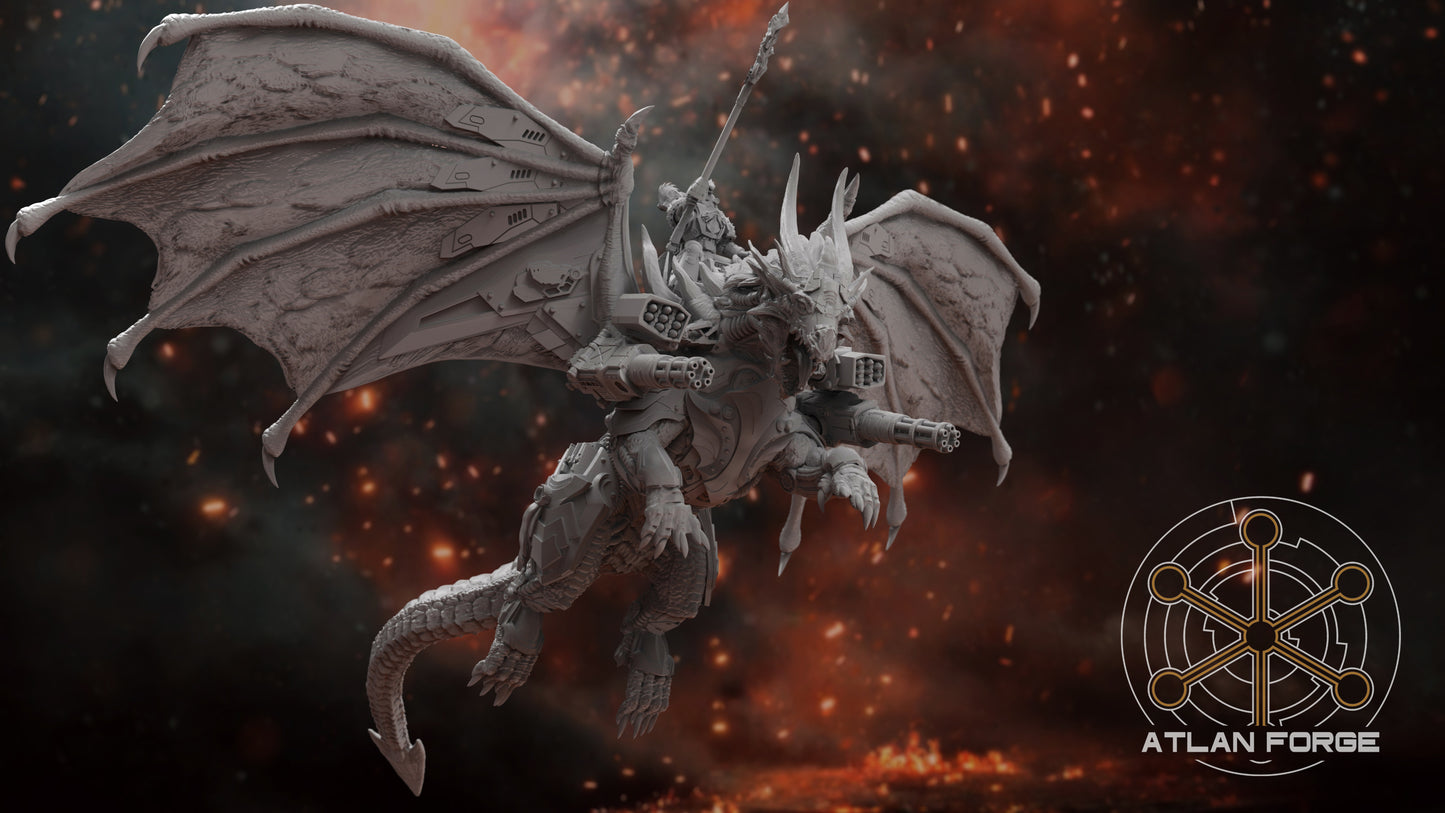 Cybernetic Battle Dragon (With or Without Rider) by Atlan Forge