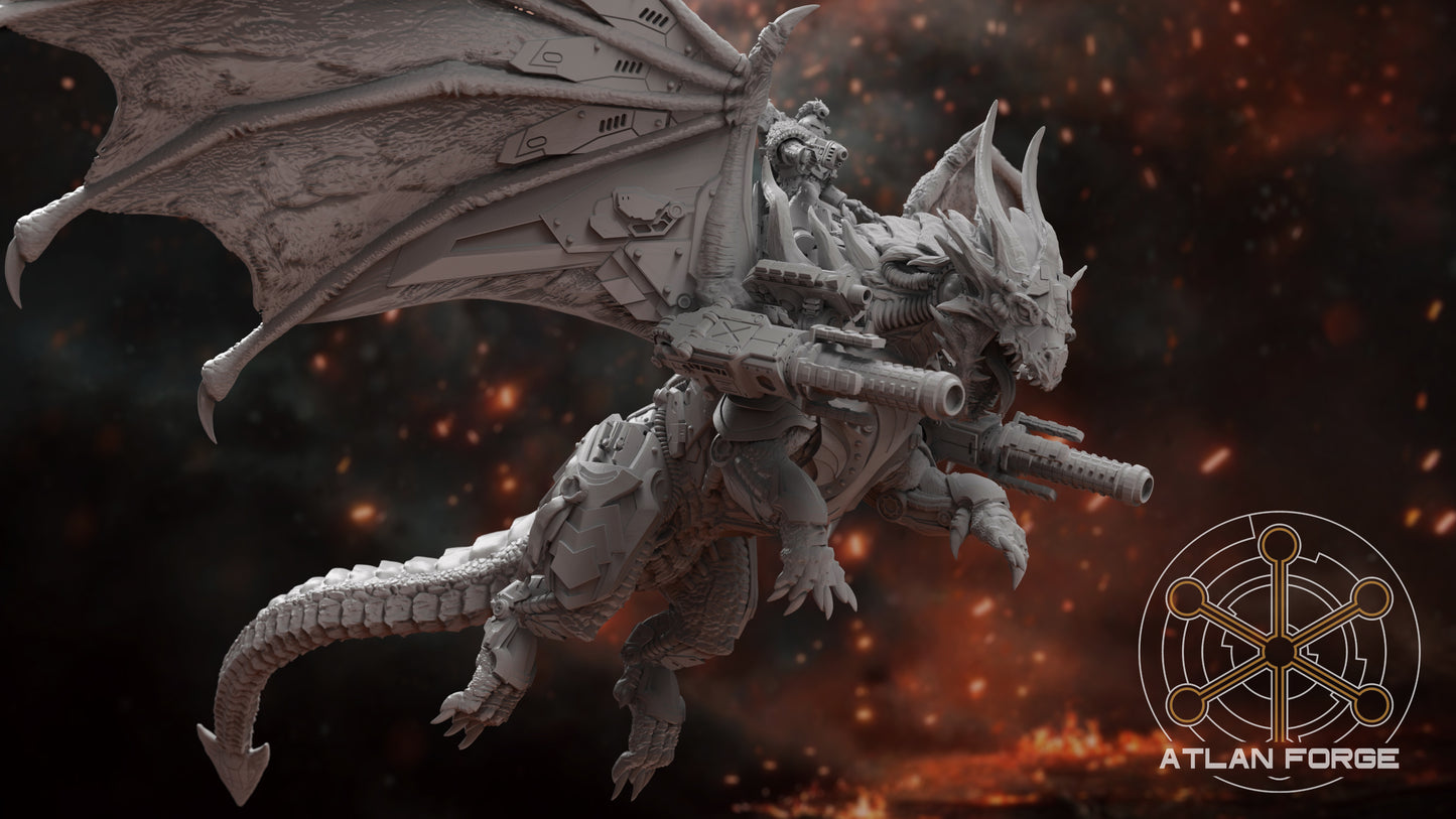 Cybernetic Battle Dragon (With or Without Rider) by Atlan Forge