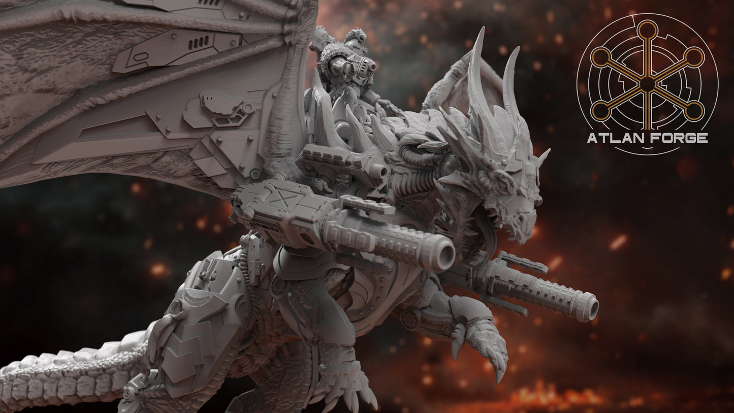 Cybernetic Battle Dragon (With or Without Rider) by Atlan Forge