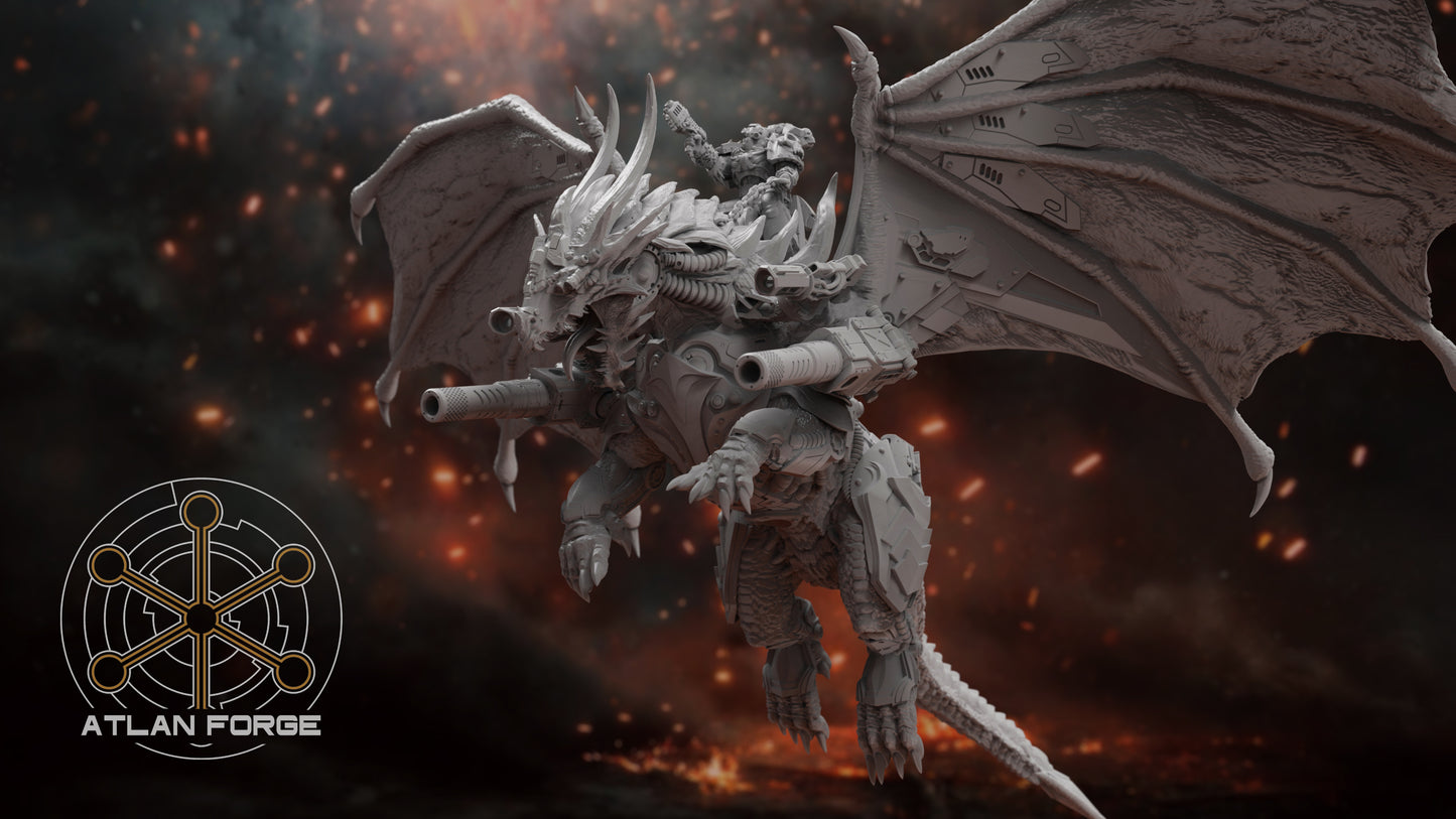 Cybernetic Battle Dragon (With or Without Rider) by Atlan Forge