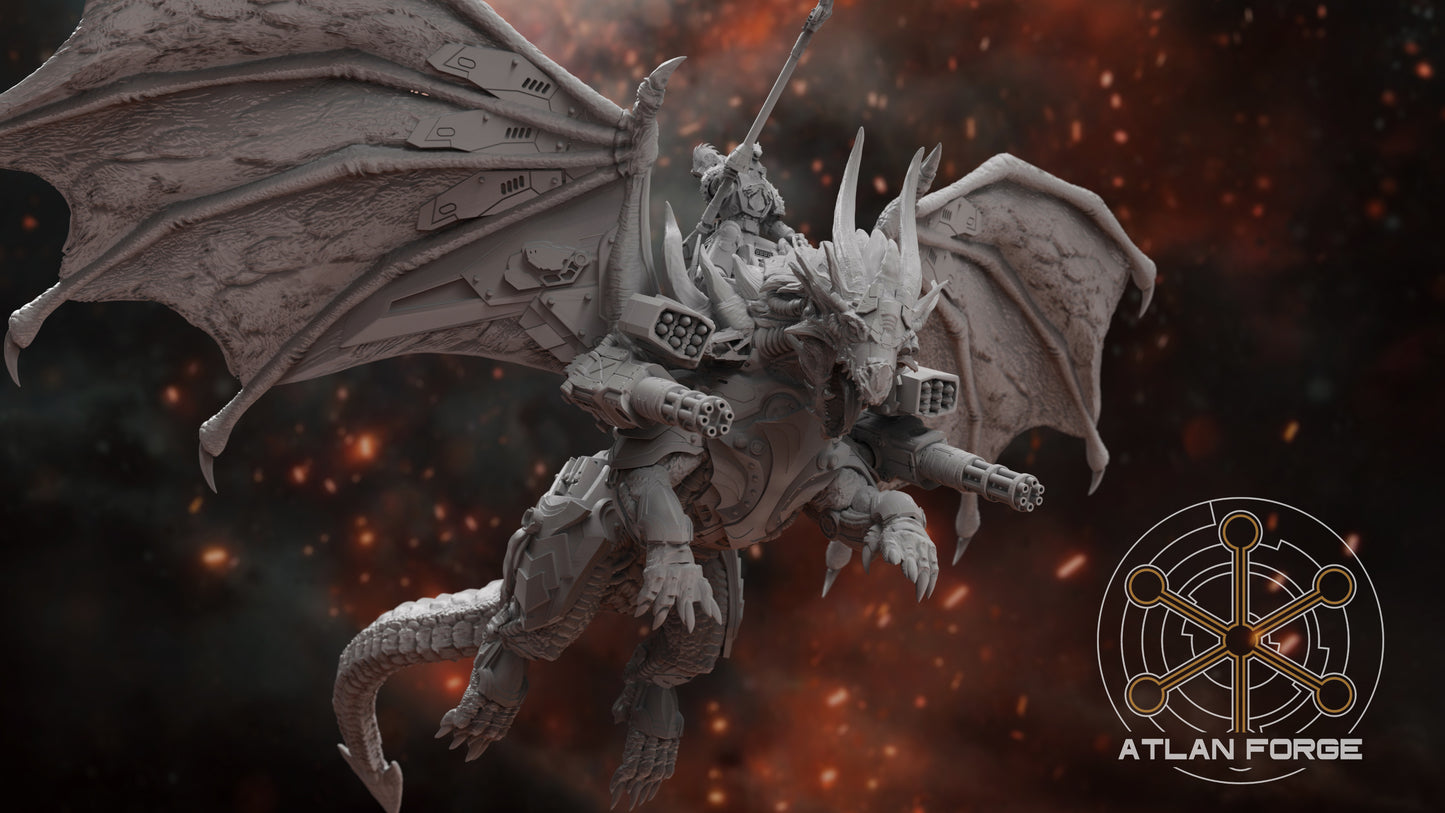 Cybernetic Battle Dragon (With or Without Rider) by Atlan Forge