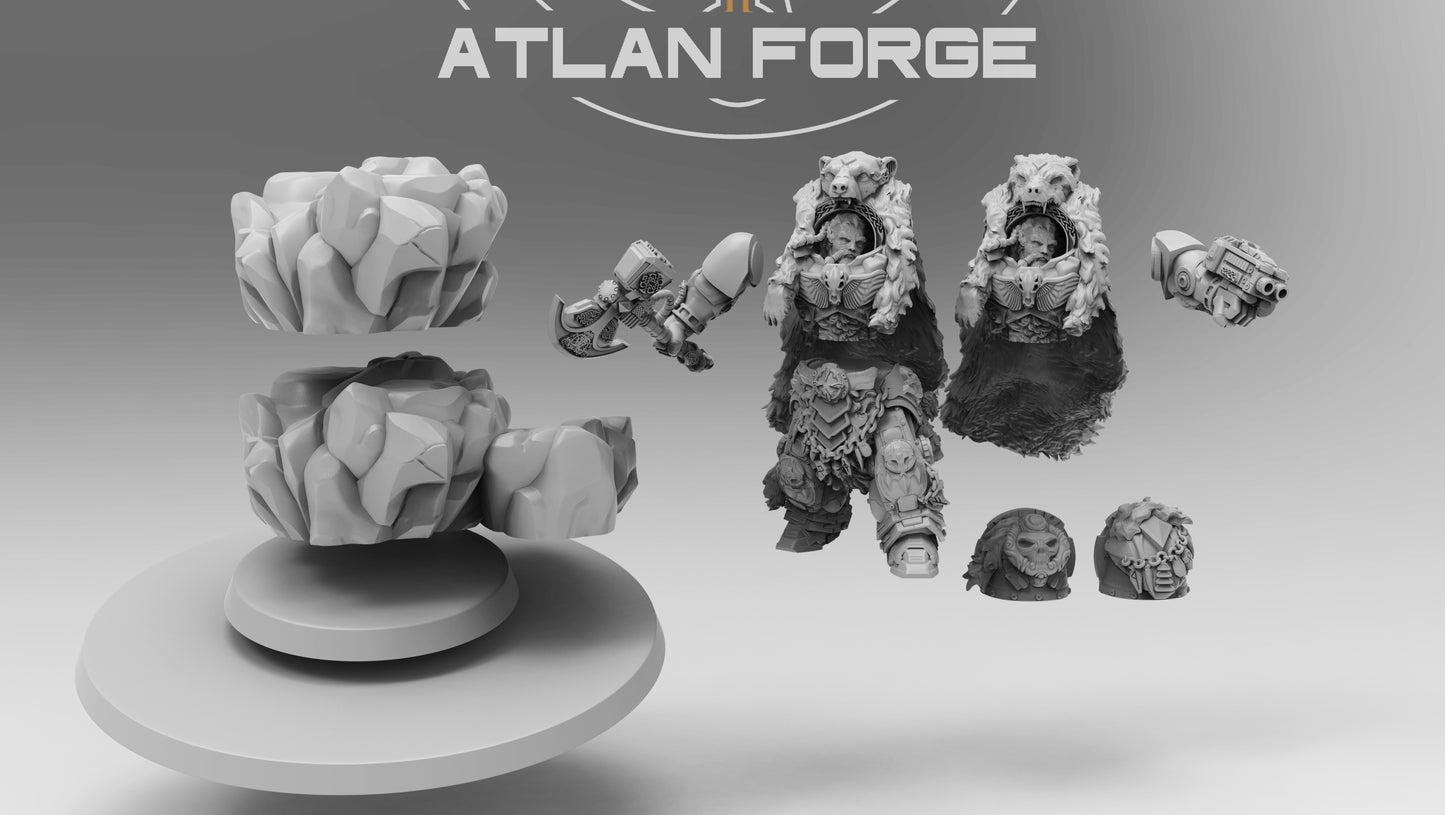 Single Model showing Small and Large Rock Bases