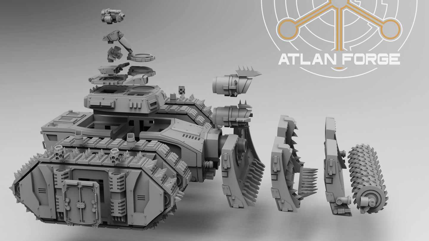 Bulldozer Siege Tank (All Weapons Options Included- Spiked OR No Spiked Tracks) by Atlan Forge