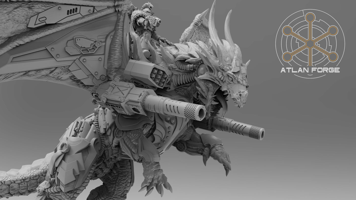 Cybernetic Battle Dragon (With or Without Rider) by Atlan Forge