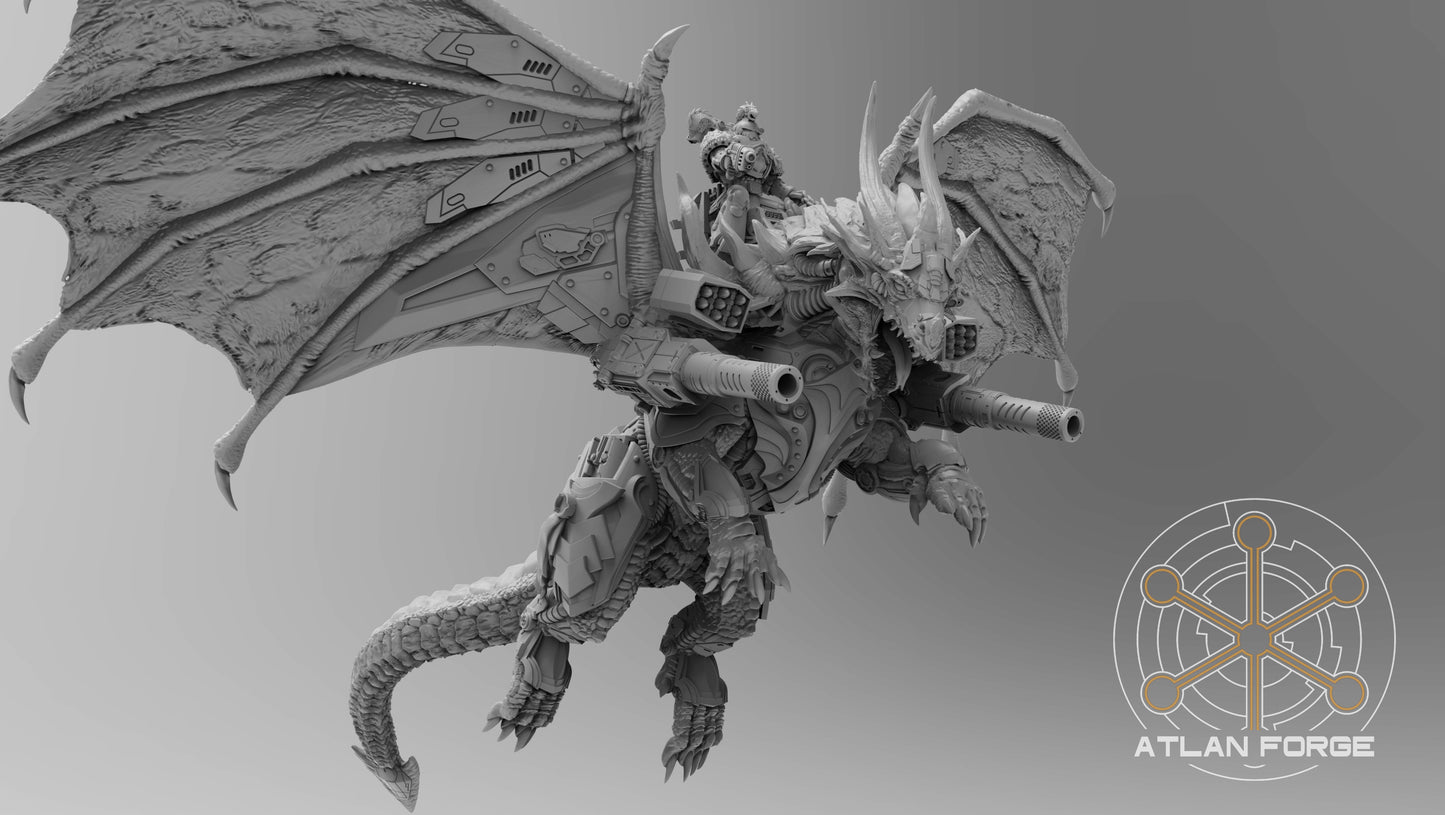 Cybernetic Battle Dragon (With or Without Rider) by Atlan Forge