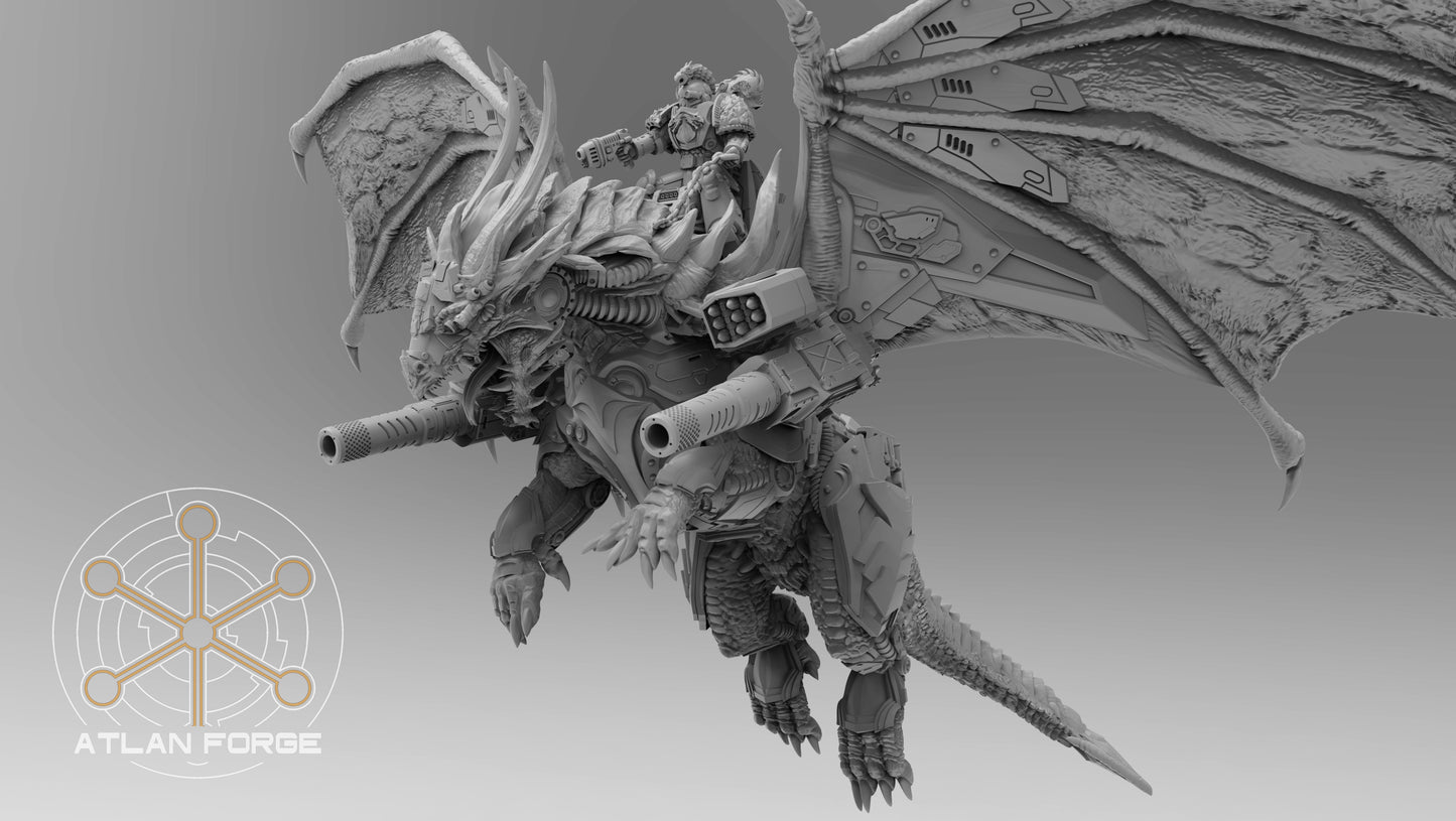 Cybernetic Battle Dragon (With or Without Rider) by Atlan Forge