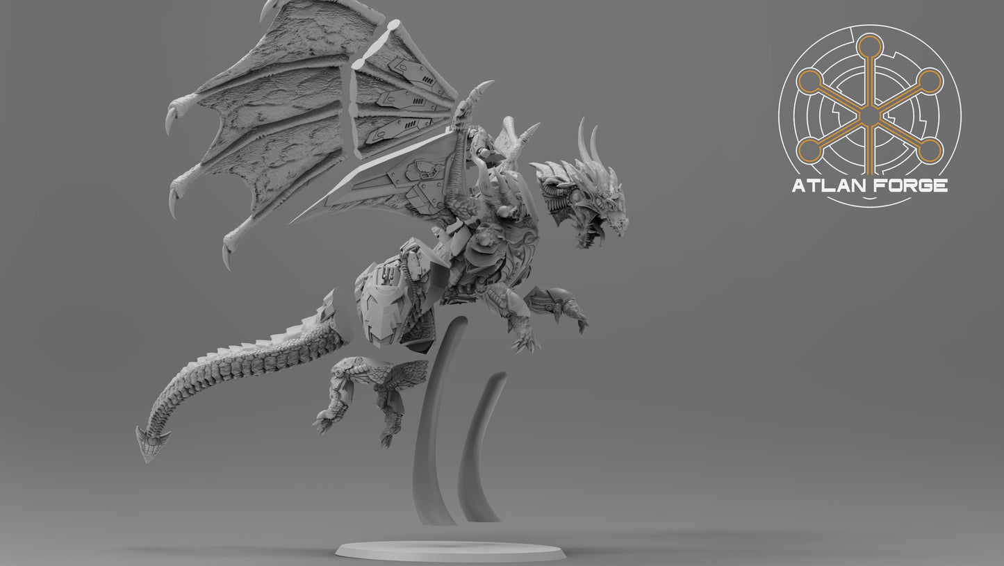 Cybernetic Battle Dragon (With or Without Rider) by Atlan Forge