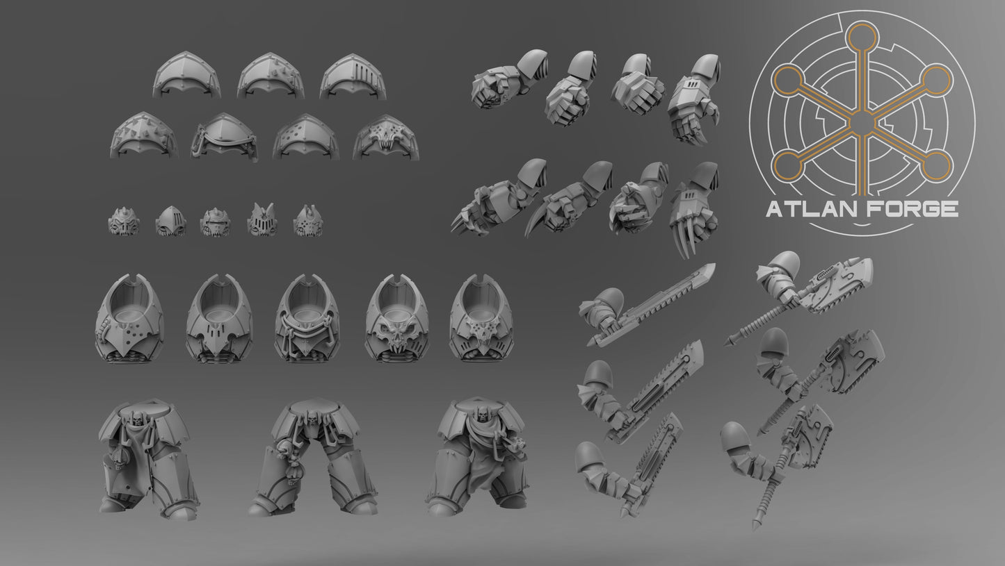 Nekramoroi Assault Uriasi- Heavy Armored Vampire Knights (5-Unit Set) by Atlan Forge