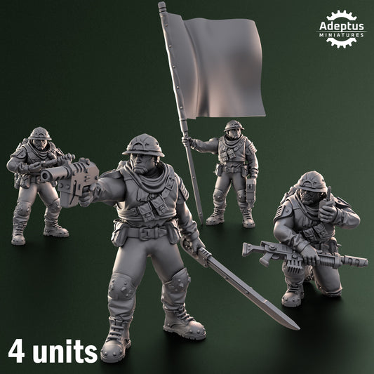 Shadowmarch Battalion-Command Squad (4-Unit Kit or Single Model) by Adeptus Miniatures