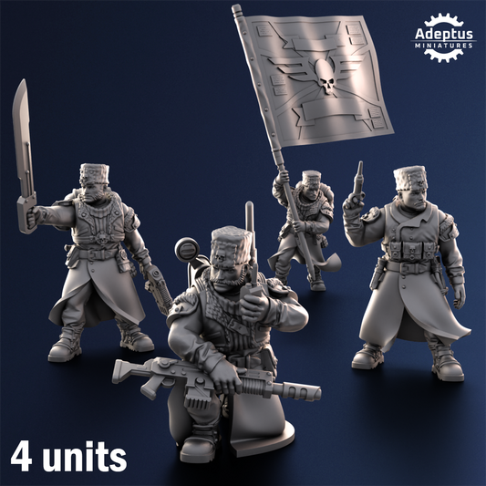 Coldreach Regiment- Command Squad (4-Unit Kit or Single Model) by Adeptus Miniatures
