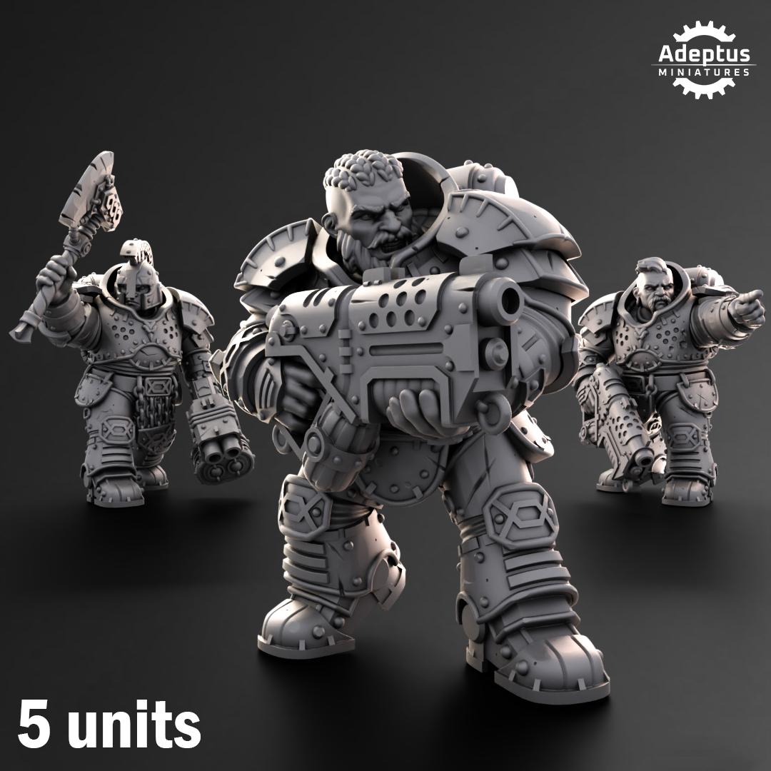 Steelwarden- Dwarves (5-Unit Kit or Single Model) by Adeptus Miniatures