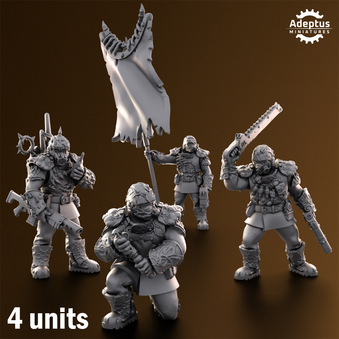 Sporeblight Regiment- Command Squad (4-Unit Kit or Single Model) by Adeptus Miniatures