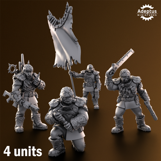 Sporeblight Regiment- Command Squad (4-Unit Kit or Single Model) by Adeptus Miniatures