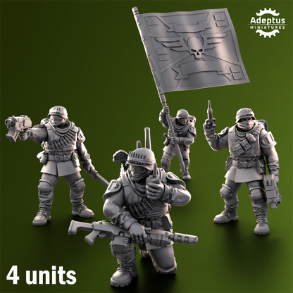 Shellcord Troopers-Command Squad- Imperial Force (4-Unit Kit or Single Model) by Adeptus Miniatures