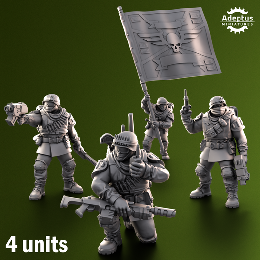 Shellcord Troopers-Command Squad- Imperial Force (4-Unit Kit or Single Model) by Adeptus Miniatures