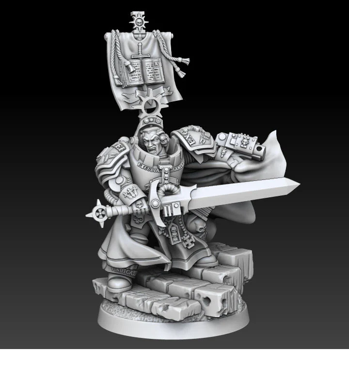 Silver Wardens Sternest Brother Captain by DMG Minis