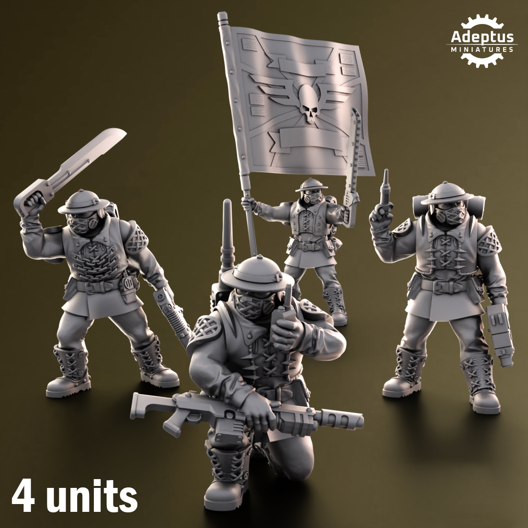 Sunclaw Regiment-Command Squad (4-Unit Kit or Single Model) by Adeptus Miniatures