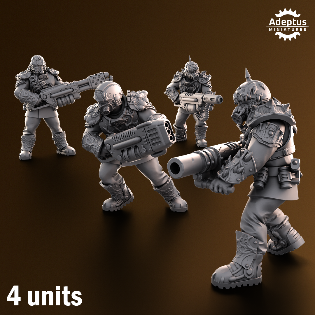 Sporeblight Regiment- Special Weapons Squad (4-Unit Kit or Single Model) by Adeptus Miniatures