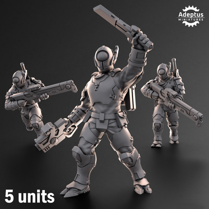Line Strikers- Kae'ti (5-Unit Kit or Single Model) by Adeptus Miniatures