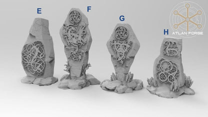 Giant Solid Resin Asgardian Runestones by Atlan Forge