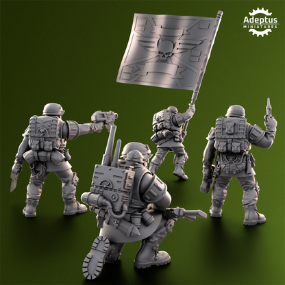 Shellcord Troopers-Command Squad- Imperial Force (4-Unit Kit or Single Model) by Adeptus Miniatures