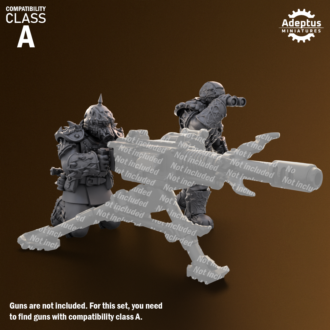 Sporeblight Regiment-Heavy Weapons Team (12-Unit Kit or Single Model) by Adeptus Miniatures