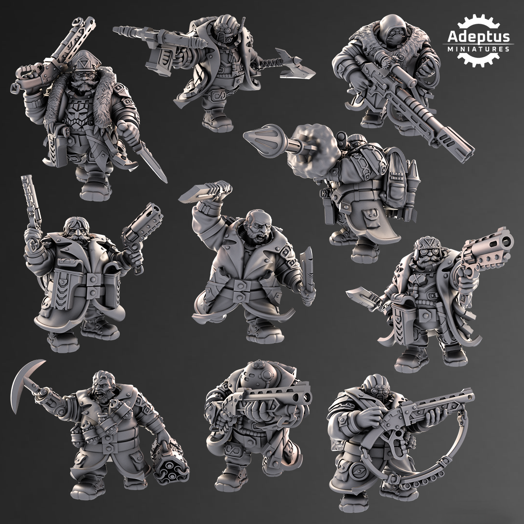 Kill Squad- Dwarves (10-Unit Kit or Single Model) by Adeptus Miniatures