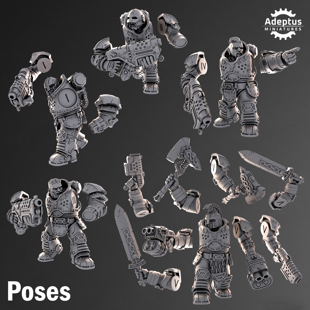 Steelwarden- Dwarves (5-Unit Kit or Single Model) by Adeptus Miniatures