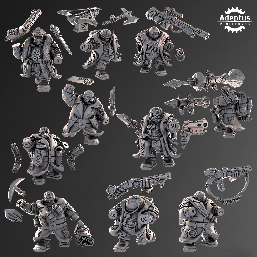 Kill Squad- Dwarves (10-Unit Kit or Single Model) by Adeptus Miniatures