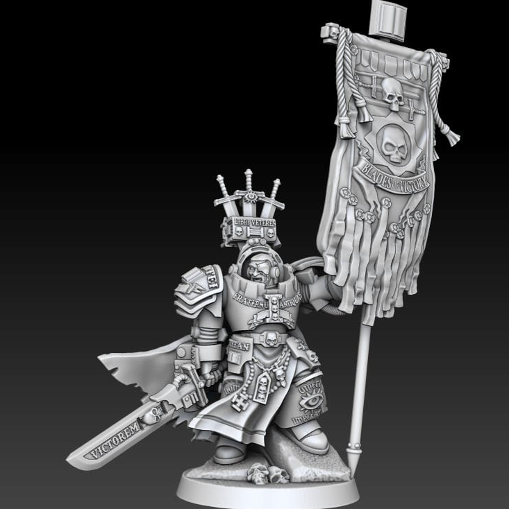 Silver Wardens Ancient Banner Bearer Kit by DMG Minis