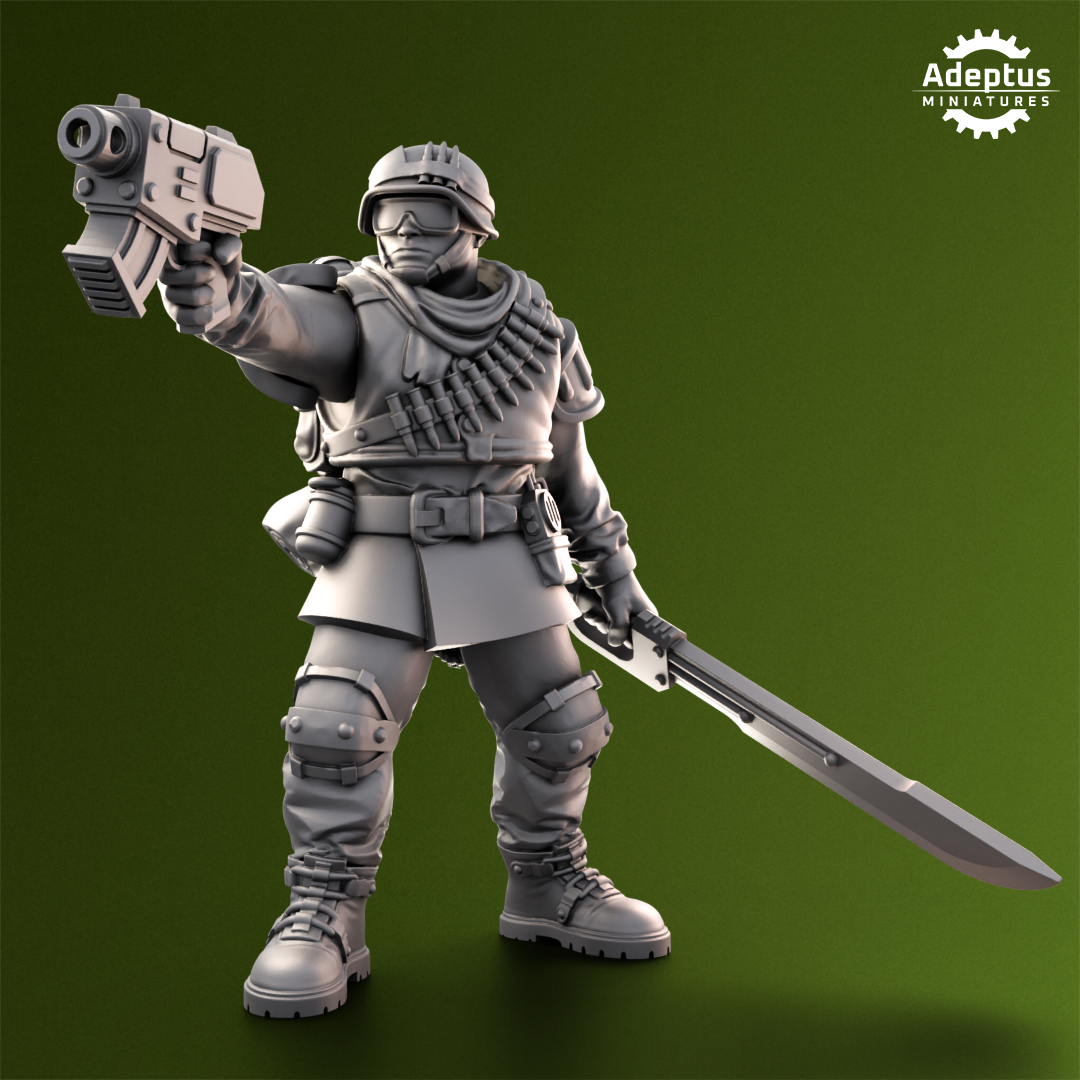 Shellcord Troopers-Command Squad- Imperial Force (4-Unit Kit or Single Model) by Adeptus Miniatures
