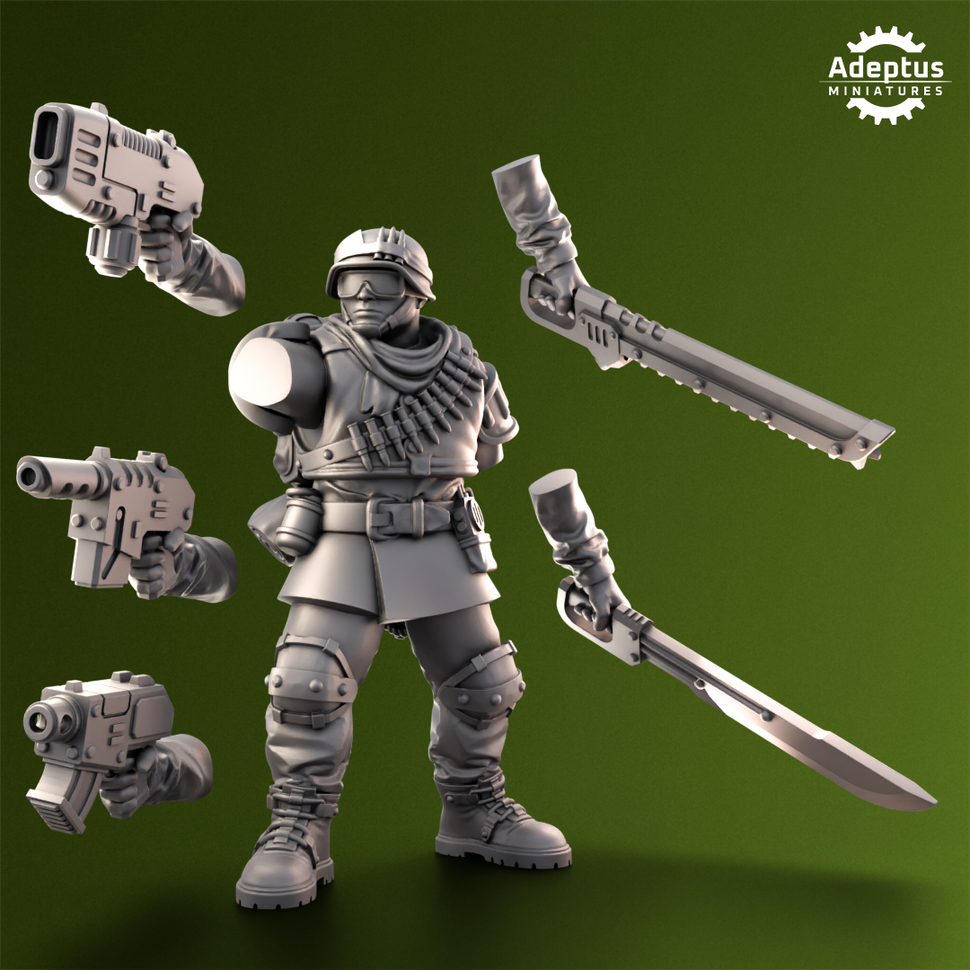 Shellcord Troopers-Command Squad- Imperial Force (4-Unit Kit or Single Model) by Adeptus Miniatures