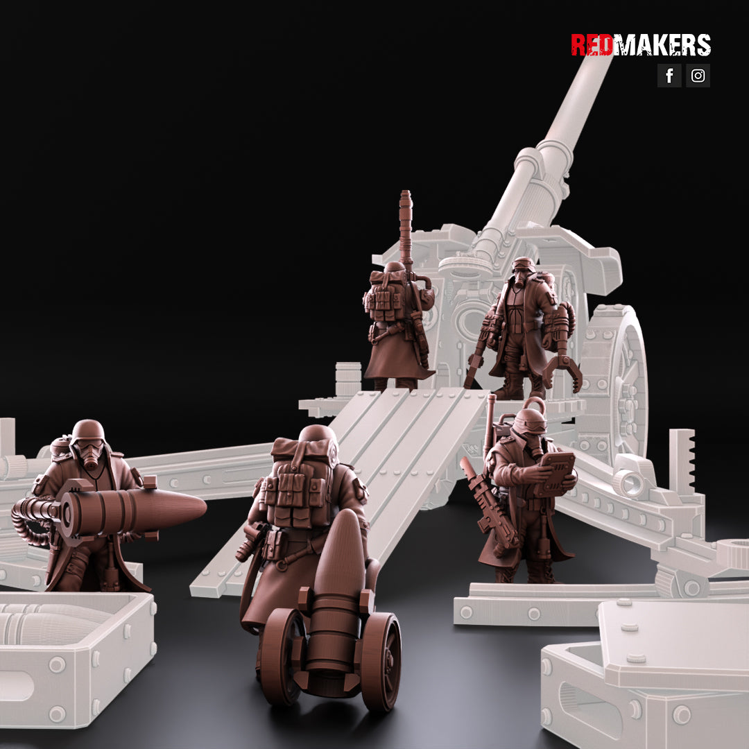 Steel Guard-Artillery Crew (5-Unit Kit or Single Model) by RedMakers