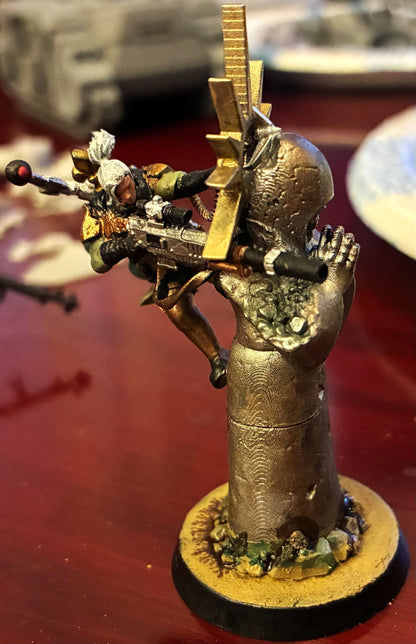 Artwork by customer Andrew P. who converted the model to a Sister of Battle Sniper :)