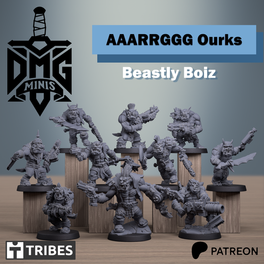 AAAArg Ourk Beastly Boyz Squad (10-Unit Set) by DMG Minis