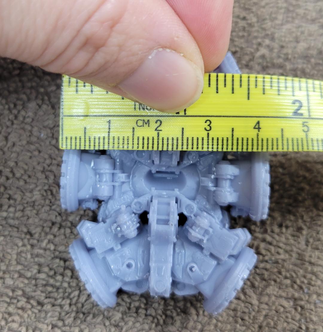 GW Classic- about 42mm wide (with no legs)