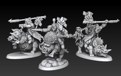 AAAArg Ourk Boar Riders Squad (3-Unit Set) by DMG Minis