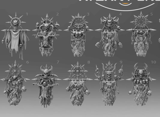 Hades Large War Banner Bits for a Standard Bearer by Atlan Forge