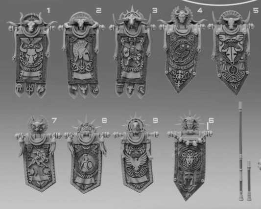 Minoan Large War Banner Bits for a Standard Bearer by Atlan Forge