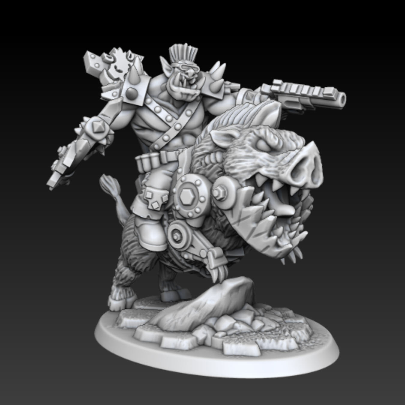 AAAArg Ourk Boar Rider Gnob by DMG Minis