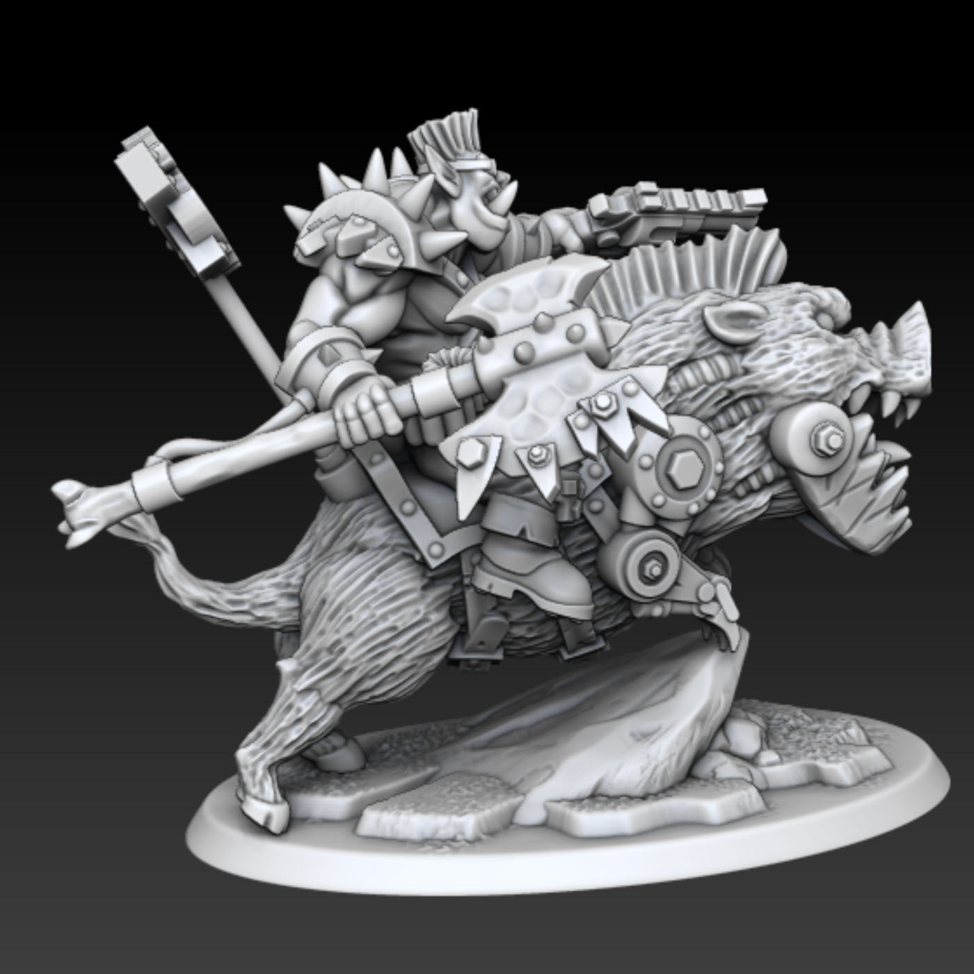 AAAArg Ourk Boar Rider Gnob by DMG Minis