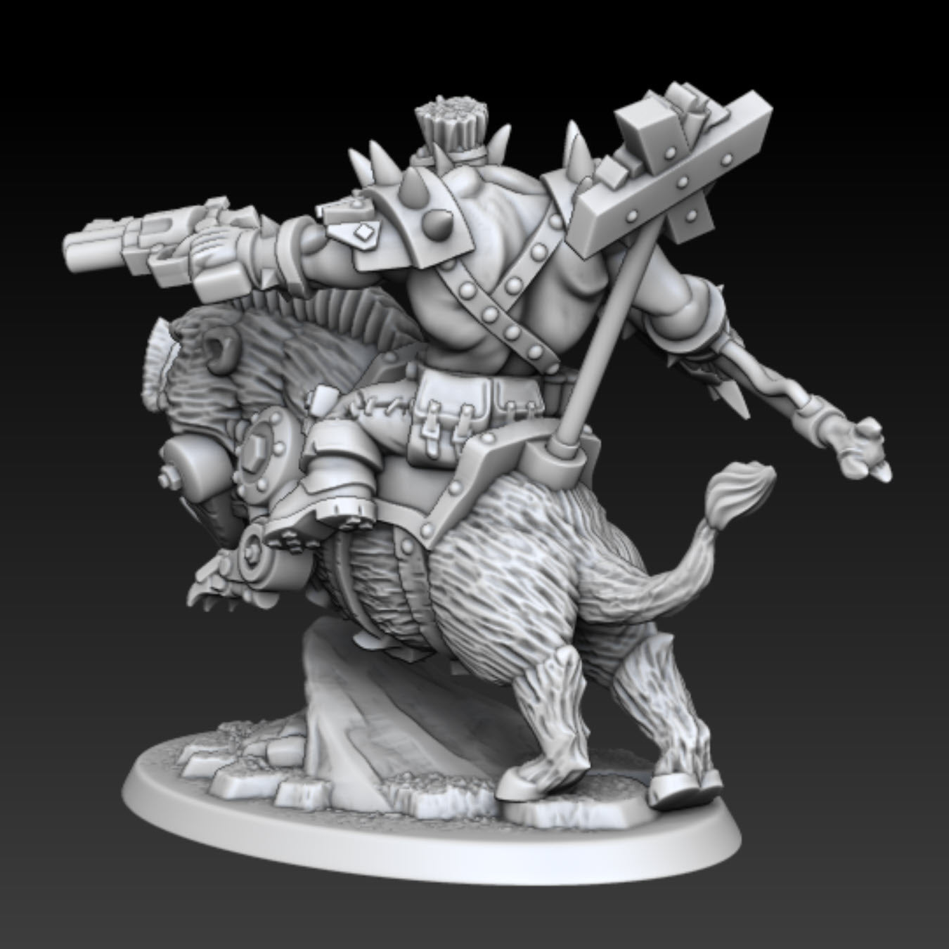 AAAArg Ourk Boar Rider Gnob by DMG Minis